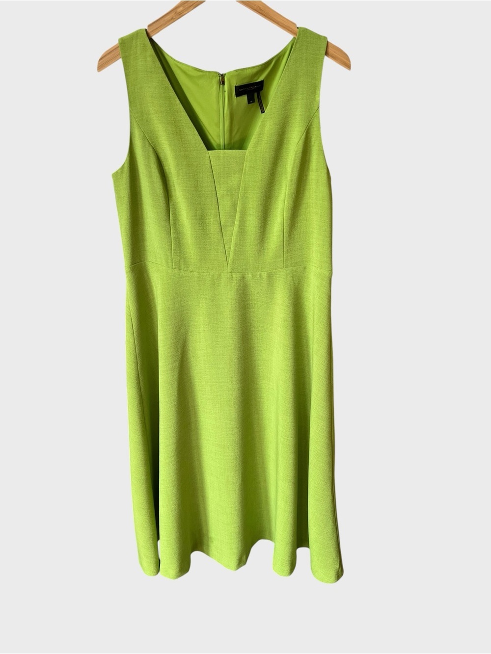 Donna Karan A line lime green dress.
